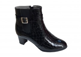 Ghete dama elegante negre din piele naturala croco - NA67CRN